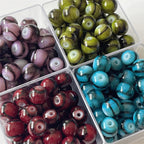 Crackle Round Glass Beads 10mm Japanese Tiger Stone Pattern 40pcs
