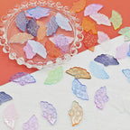 Fresh Leaves Czech Glass Beads 28mm Pastel Embossed Floral 25pcs