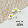 Painted Rainbow and Swing Plate Metal Beads 43mm 28mm Baking Finish 10pcs 3