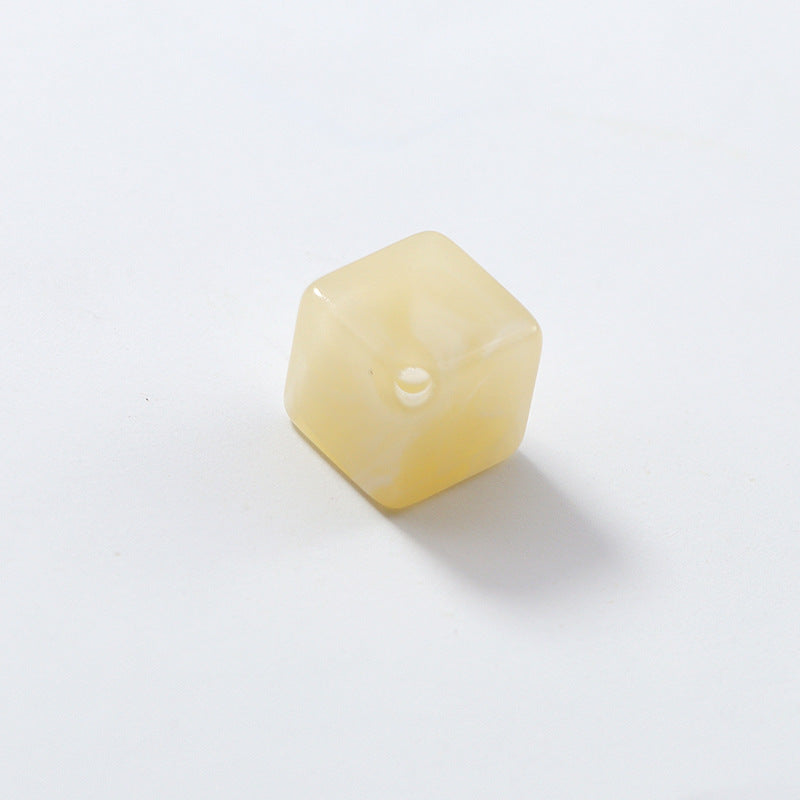 Ink Blooming Square Acrylic Beads 10mm Inclined Hole 100pcs 10