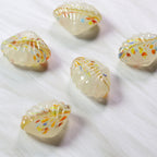 Lampwork Glass Beads Shell 14mm Phoenix Tail Pattern 10pcs 6