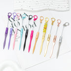 Beadable Letter Opening Knife Keychain Metal Candy Pastels Metallics
