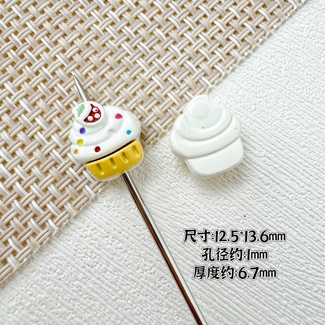 Baking Painted Watermelon and Cake Metal Beads 16mm Colorful 10pcs 16
