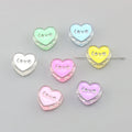 Transparent Love Heart Acrylic Beads 24mm Enamel Finish 20pcs