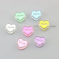 Transparent Love Heart Acrylic Beads 24mm Enamel Finish 20pcs