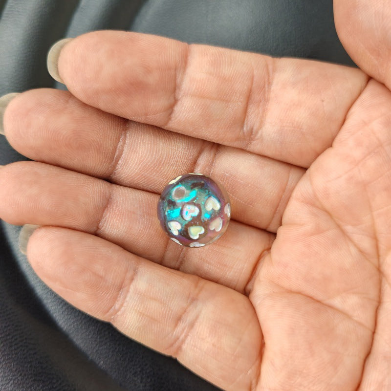 Glow In The Dark Heart Acrylic Beads 16mm Enamel Plating 100pcs 7