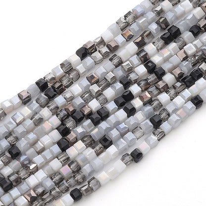 Colorful Faceted Square Seed Glass Beads 2mm 360pcs 14