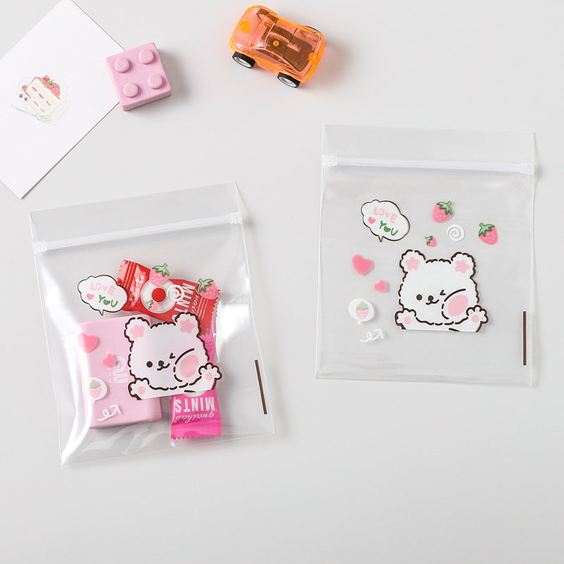 Zip Lock Bags HDPE Plastic Cartoon Animal Print 10x12cm 10pcs 3