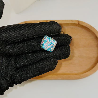 Leopard Print Rhinestone Polymer Clay Beads 14mm Square 15mm Round 10pcs 7