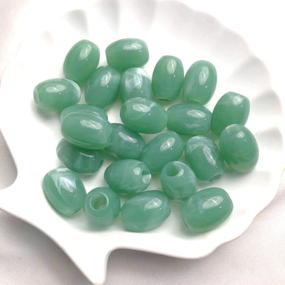 Vintage Elliptical Acrylic Beads 17mm Enamel Large Hole 200pcs 9