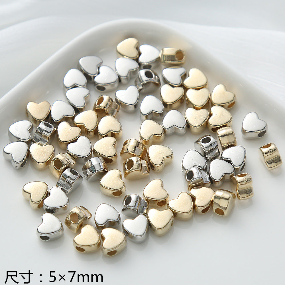 Acrylic Metallic Spacer Beads Gold and Silver 50pcs 10