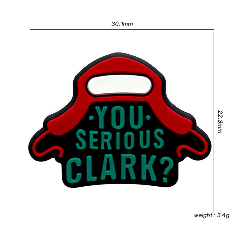 Silicone Focal Beads Christmas Work Hats YOU SERIOUS CLARK Text 20pcs 3