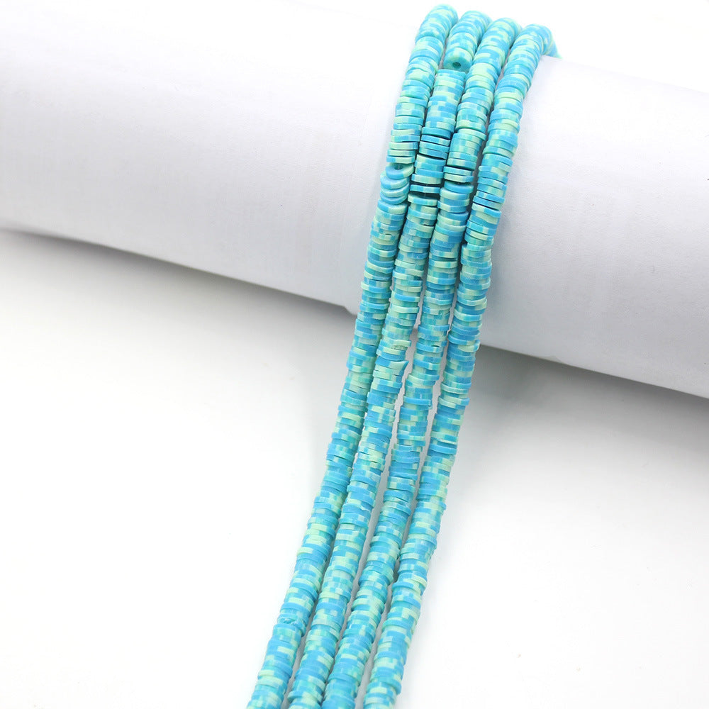 Flat Clay Beads 6mm Colorful Matte Polymer Spacer 10 Strands 23