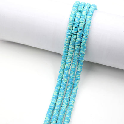 Flat Clay Beads 6mm Colorful Matte Polymer Spacer 10 Strands 23