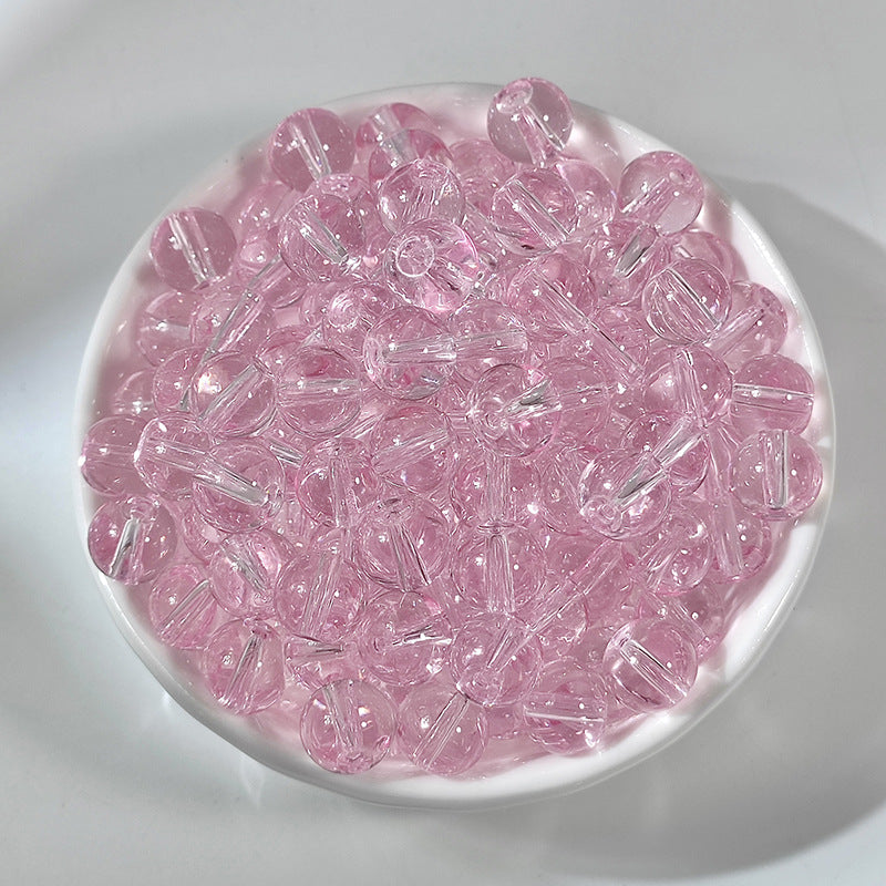 Ice Transparent Round Glass Beads 8mm Pastel Frosted Glow 100pcs 6