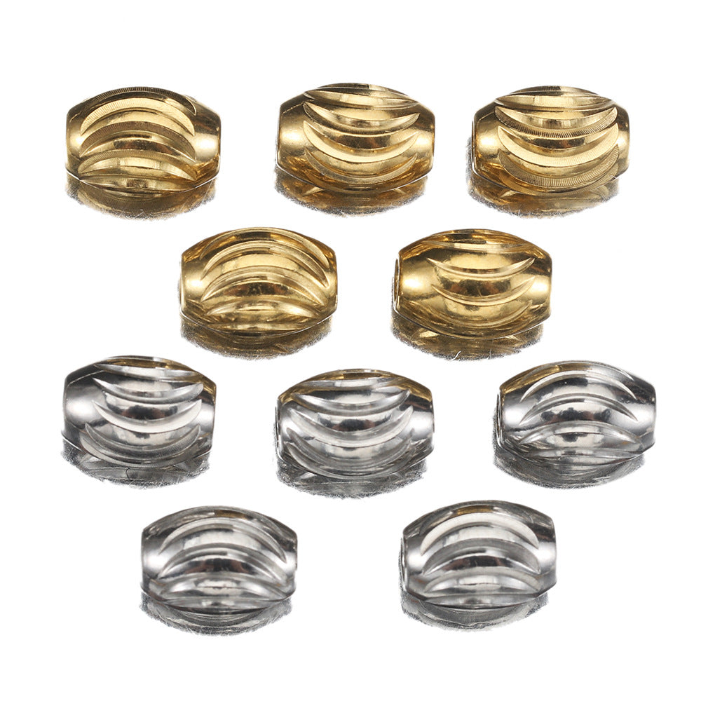 Stainless Steel Oval Metal Beads 3x5mm 5x7mm Curved Arc 20pcs 4