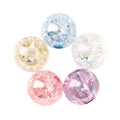 Plating Round Acrylic Beads 8mm UV Crackle Mixed Colors 500pcs