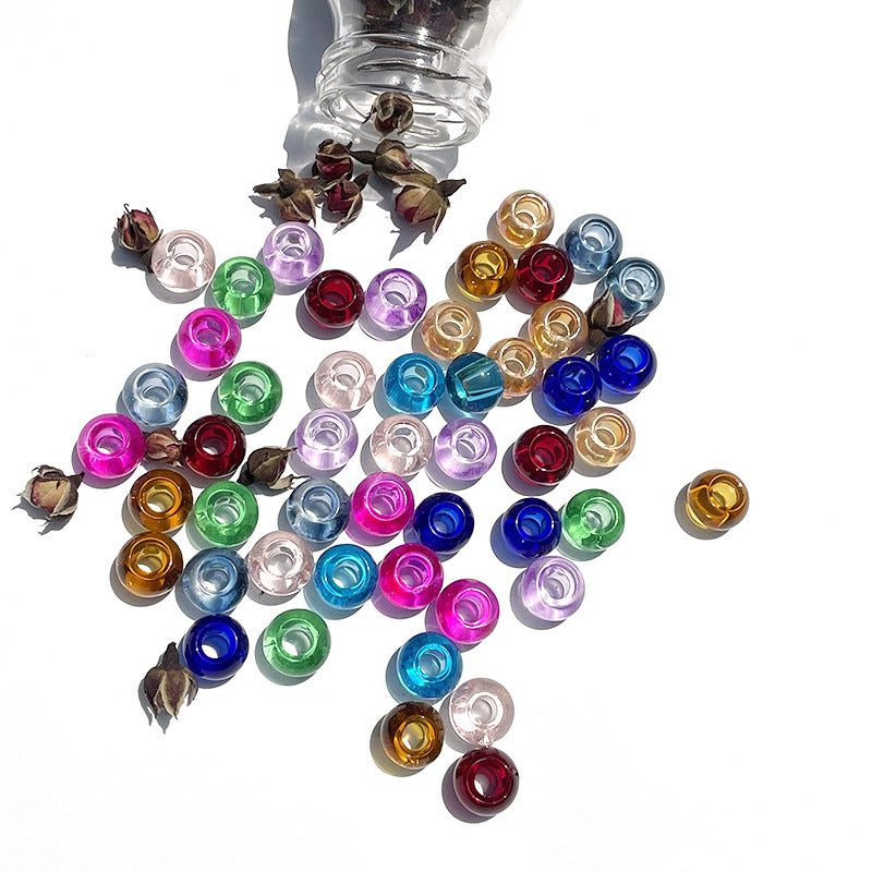 Glass Abacus Spacer Beads 15mm Transparent Large Hole 100pcs 4