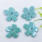 Flat Five-petal Flower Ceramic Beads 36mm Colorful Glazed 10pcs 13