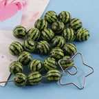 Printed Round Acrylic Beads 16mm Watermelon Design 50pcs 5