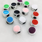 Flat Round Acrylic Beads 12mm Glossy Mixed Colors Silver Frame 50pcs