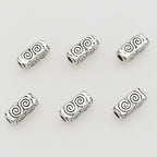 Tube Metal Beads 10mm Tibetan Geometric Circle Patterned 1pc