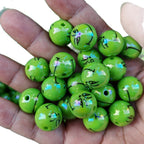 Plating Grinch Face Acrylic Beads 16mm Green Glossy 100pcs 5