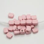 Matte Pig Head Acrylic Beads 12mm Large Hole Blush Pink 100pcs 3