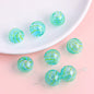 Hand Painted Hollow Polka Dotted Blown Glass Beads 14mm 4pcs 27