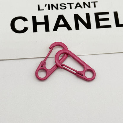 Colorful Clip Shaped Zinc Alloy Keychain Hooks 31mm 20pcs 8
