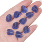 Frosted Flat Stone Glass Beads 12x15mm Matte Mixed Colors 20pcs 9
