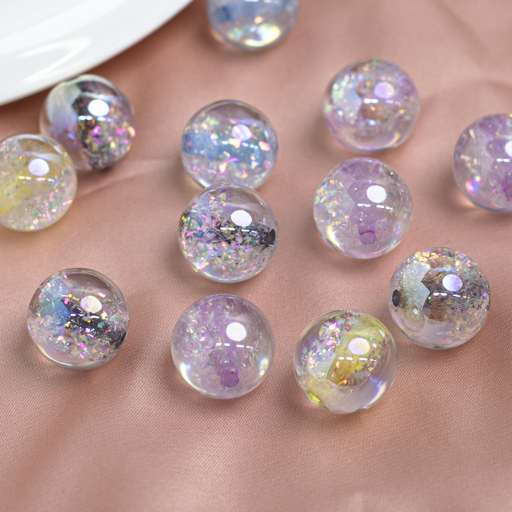 Dyed Core Imitation Opal Resin Beads 8mm Round Mixed Colors 40pcs 3