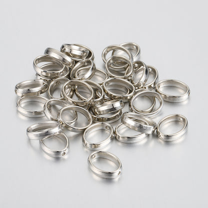 Oval CCB Plastic Bead Frame 12mm x 15mm Metallic Mix 100pcs 7