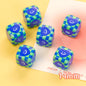 Plaid Sunflower Square Acrylic Beads 14mm Colorful Floral 10pcs 11