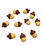 Silicone 3D Focal Beads Acorns Brown Detailed Caps 20pcs 5