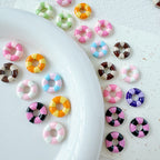 Swimming Ring Metal Beads 14mm Two-Tone Enamel Painted 10pcs 3