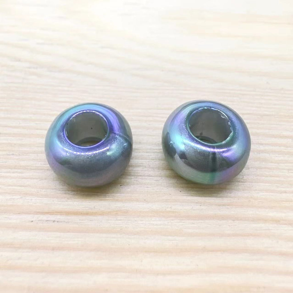 Acrylic Large Hole Spacer Beads 14mm AB Colorful 31pcs 7