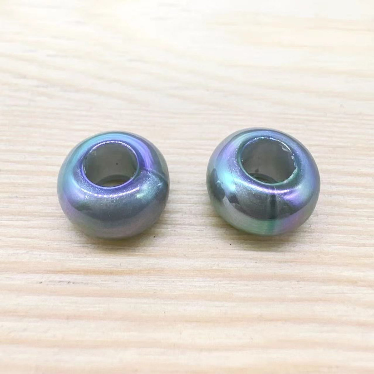 Acrylic Large Hole Spacer Beads 14mm AB Colorful 31pcs 7