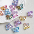 Faceted Butterfly Acrylic Beads 15-20mm Crystal Mixed 10pcs 3