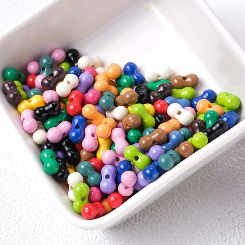 Acrylic Bone Spacer Beads 6x11mm Baking Painted 100pcs 18