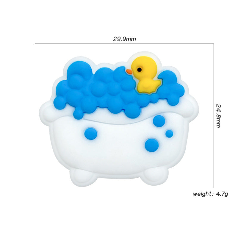 Silicone 3D Focal Beads Soaked Duck Bathtub Bubbles 20Pcs 2