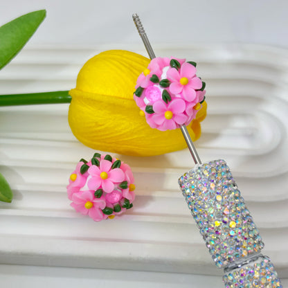 Flower Cluster Clay Beads 20mm Fresh Camellia Polymer 10pcs 13