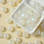 Plating Chunky Five-Petal Flower Resin Beads 13mm Iridescent Pastel 10pcs 6