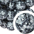 Rhinestone Bubblegum Beads 10-22mm White and Black Confetti 5pcs