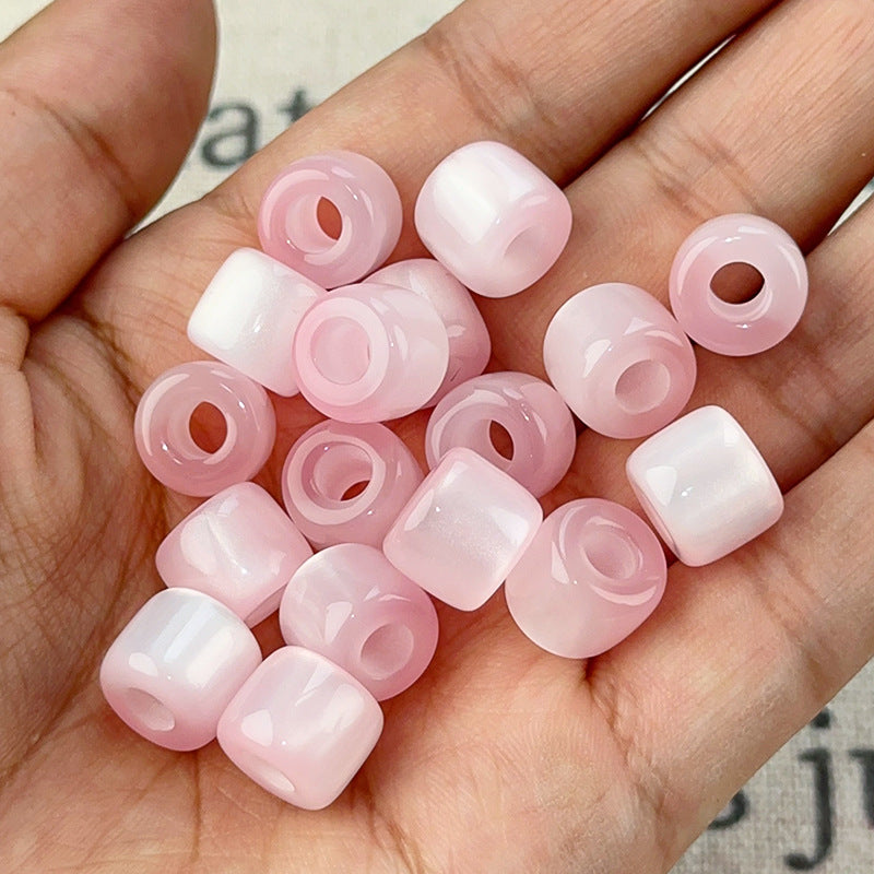 Gradient Color Resin Barrel Beads 10mm Chunky Navy to Sky Blue 10pcs 9