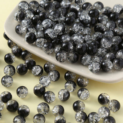 Crackle Round Glass Beads 10mm Vibrant Colors Sparkling Texture 100pcs 22