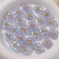 Matte Lace Bow Square Resin Beads 13mm Pastel Colors 10pcs 9
