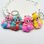 Soft Rubber Mermaid Keychain Pastel Colors Starfish Charm 4