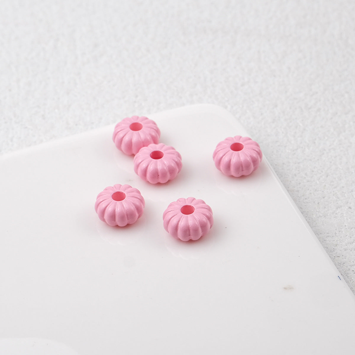 Acrylic Pumpkin Spacer Beads 8mm Striped 50pcs 17