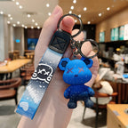 Colorful Resin Bear Couple Keychain Vibrant Gradient Hues 6